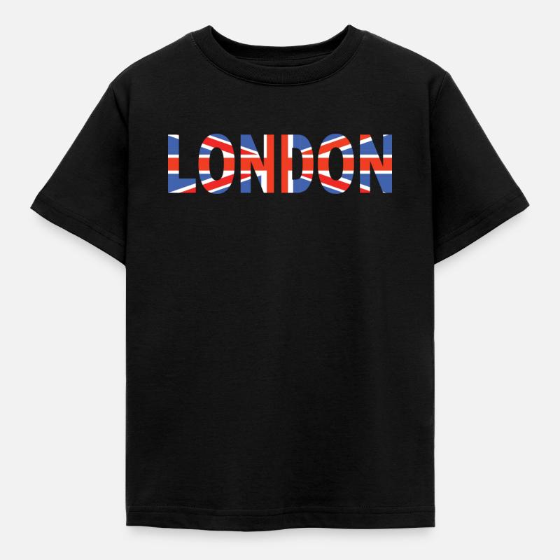 Londres couché avec drapeau - T-shirt Enfant - noir