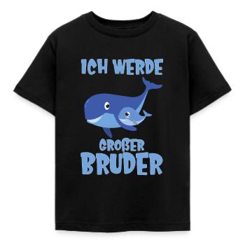 Ich werde großer Bruder Wal - Kinder T-Shirt - Schwarz - Vorne - AI Model Kid Female (0cm)