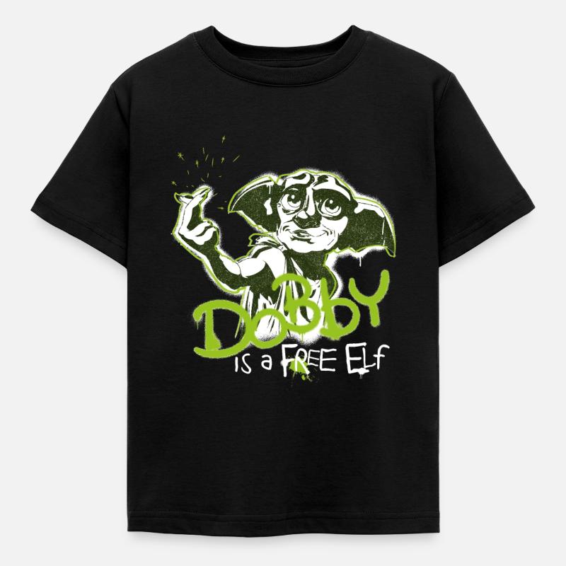 Harry Potter Dobby Ist Ein Freier Elf - Kinder T-Shirt - Schwarz