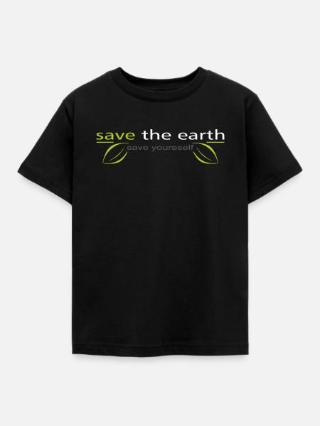 save_the_earth - Kinder T-Shirt - Schwarz