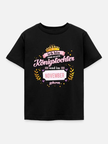 November Königstochter - Kinder T-Shirt - Schwarz