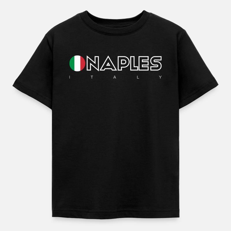Typographie du cercle du drapeau de Naples - T-shirt Enfant - noir