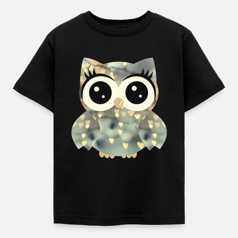 Eule_Glory - Kinder T-Shirt - Schwarz