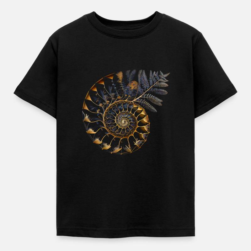 Fibonacci Spirale - Kinder T-Shirt - Schwarz
