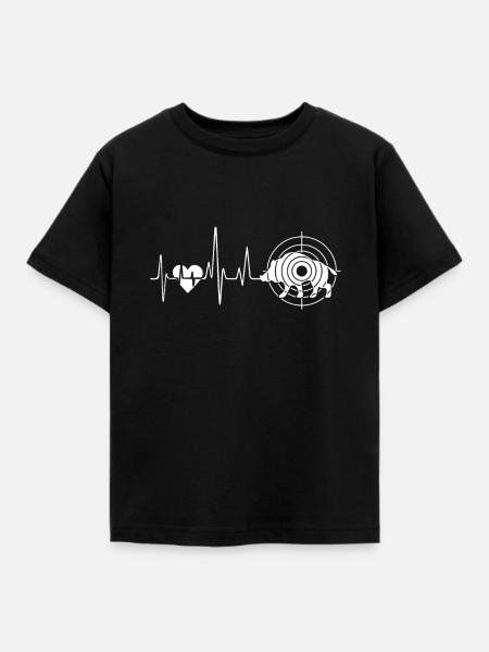 Schweinejagd Herzschlag - Kinder T-Shirt - Schwarz