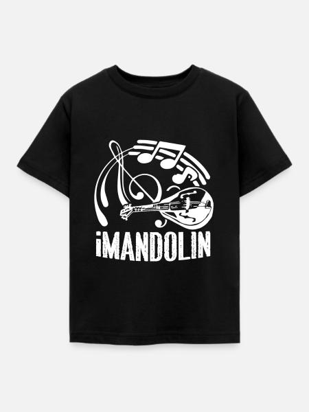 Mandoline Lustige Mandoline - Kinder T-Shirt - Schwarz