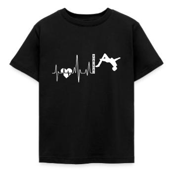 Parkour Parkour Heartbeat - Kids' T-Shirt - black - Front - AI Model Kid Female (0cm)