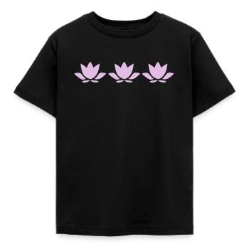 Fleur de lotus, fleur de lotus, fleur de lotus, yoga aux fleurs pastel - T-shirt Enfant - noir - Devant - AI Model Kid Female (0cm)