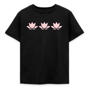 Fleur de lotus, fleur de lotus, fleur de lotus, yoga aux fleurs pastel - T-shirt Enfant - noir - Devant - AI Model Kid Female (0cm)