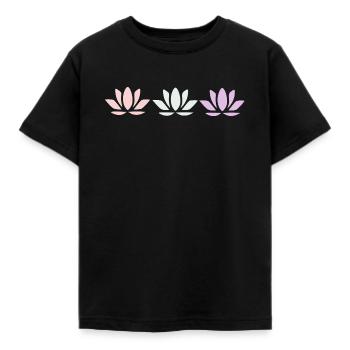 Fleur de lotus Fleur de lotus Fleur de lotus Fleur de violette Fleur de yoga - T-shirt Enfant - noir - Devant - AI Model Kid Female (0cm)