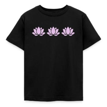 Fleur de lotus Fleur de lotus Fleur de lotus Fleur de violette Fleur de yoga - T-shirt Enfant - noir - Devant - AI Model Kid Female (0cm)