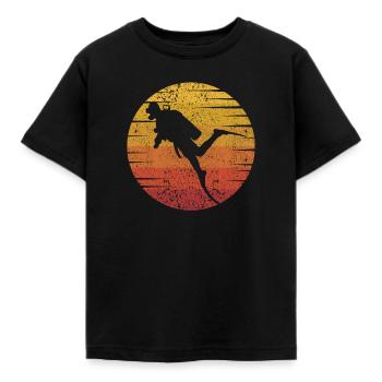 Taucherbrille Tauchermaske Taucherflossen Taucher - Kinder T-Shirt - Schwarz - Vorne - AI Model Kid Female (0cm)