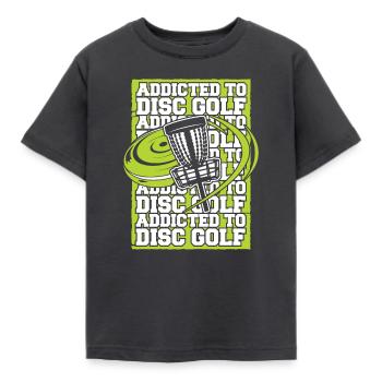 Accro au Disc Golf Disc Golfer Frisbee Golf - T-shirt Enfant - charbon - Devant - AI Model Kid Female (0cm)