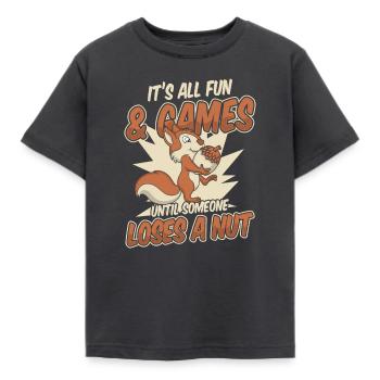 Until Someone Loses A Nut Grauhörnchen Squirrel - Kinder T-Shirt - Dunkelgrau - Vorne - AI Model Kid Female (0cm)