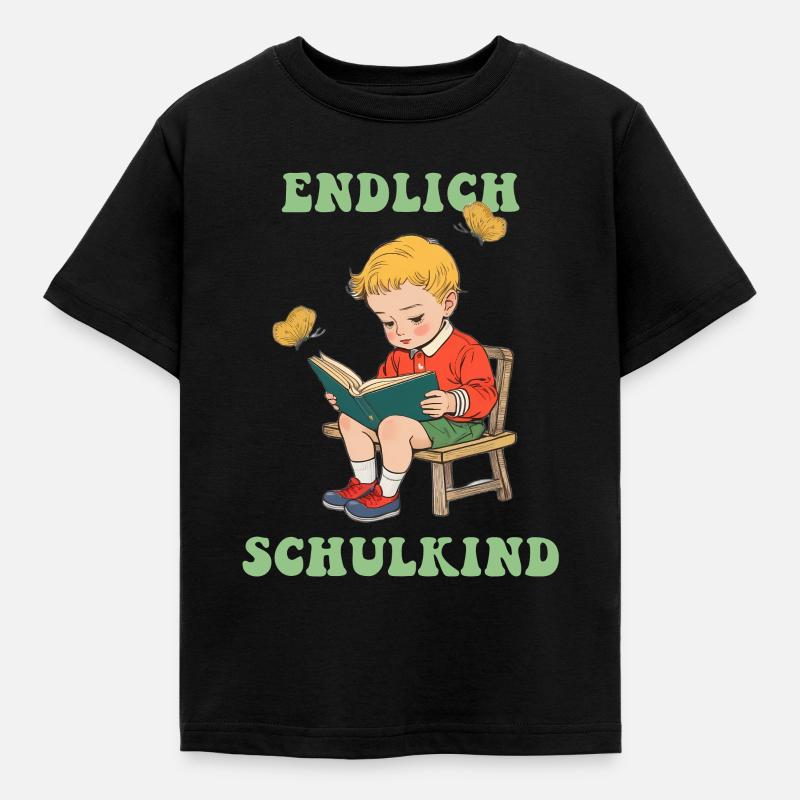Endlich Schulkind, Erste Klasse - Kinder T-Shirt - Schwarz