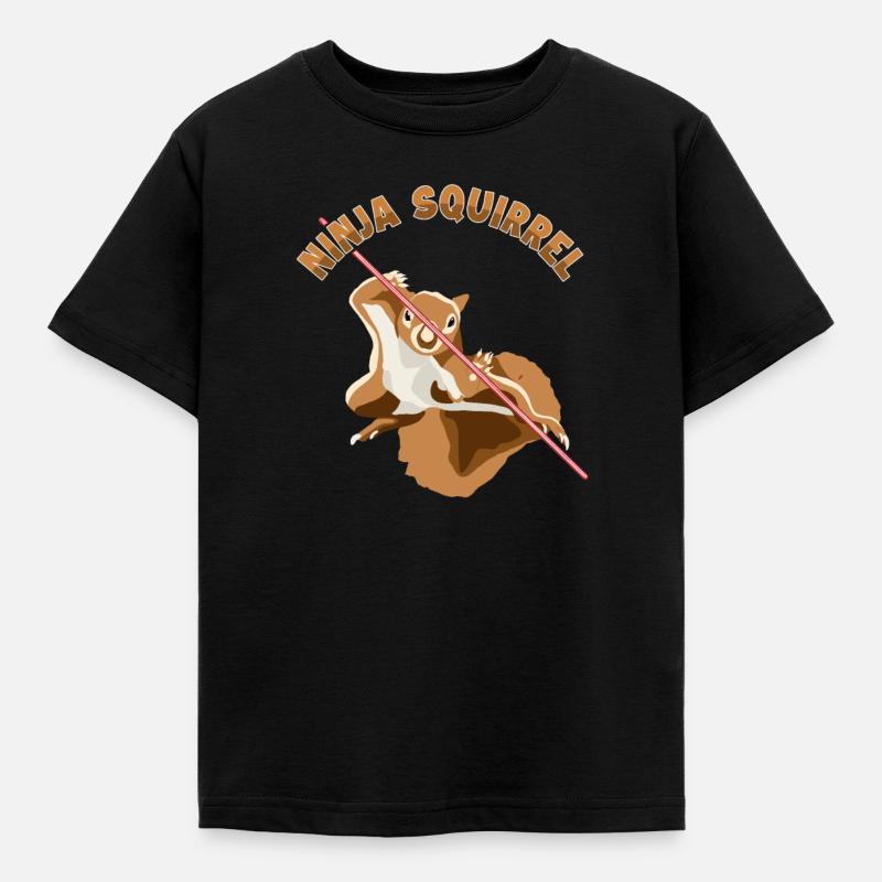 Ninja Écureuil Écureuil Fuchshörnchen Eichhörnchen - T-shirt Enfant - noir