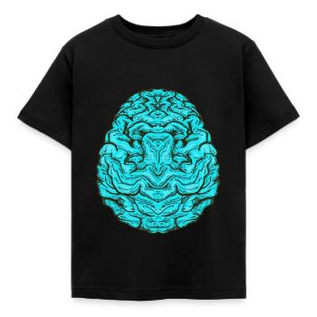 Gehirn blau - Kinder T-Shirt - Schwarz - Vorne - AI Model Kid Female (0cm)