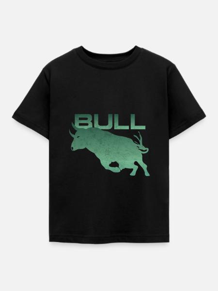 Stier Silhouette - Kinder T-Shirt - Schwarz