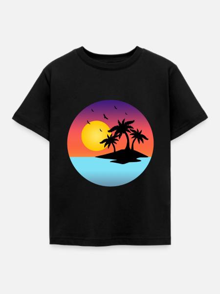 Strand - Kinder T-Shirt - Schwarz