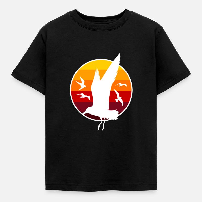 Möwen - Kinder T-Shirt - Schwarz