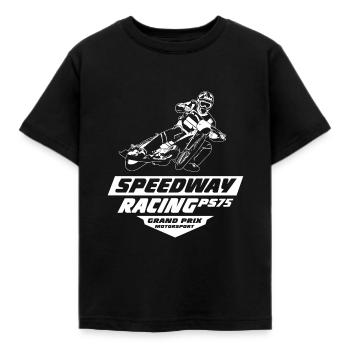 Speedway - Motorcycle Speedway - Kids' T-Shirt - black - Front - AI Model Kid Female (0cm)