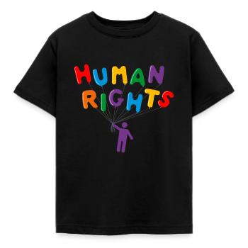 Human rights - Kids' T-Shirt - black - Front - AI Model Kid Female (0cm)