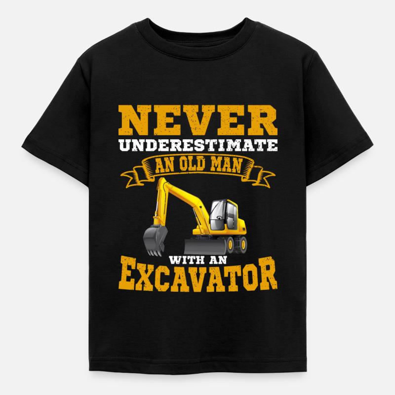 Baggerfahrer Bagger Spruch lustiges Geschenk - Kinder T-Shirt - Schwarz
