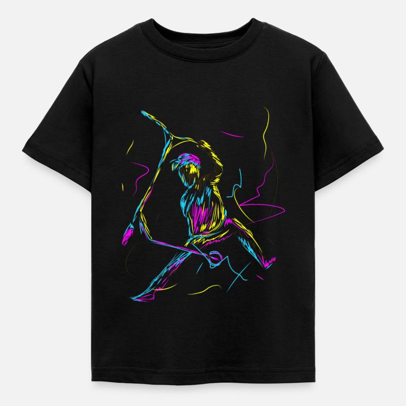 Scooter Roller Stunt Tretroller Retro - Kinder T-Shirt - Schwarz