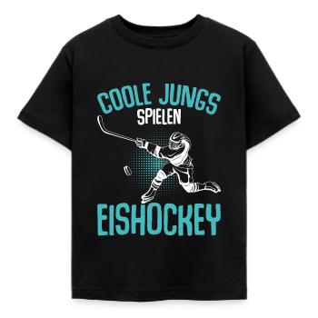 Coole Jungs spielen Eishockey Hockey - Kinder T-Shirt - Schwarz - Vorne - AI Model Kid Female (0cm)