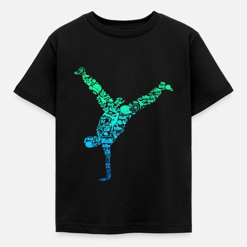 Breakdance Breakdancer Breakdancing - Kinder T-Shirt - Schwarz