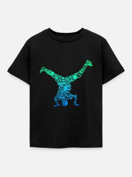 Breakdance Breakdancer Breakdancing - Kinder T-Shirt - Schwarz