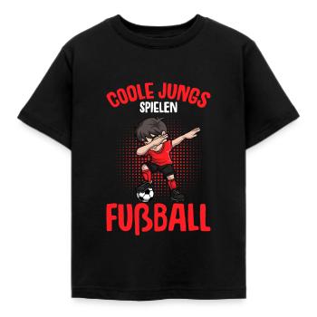 Coole Jungs spielen Fußball Fußballer Jungen - Kinder T-Shirt - Schwarz - Vorne - AI Model Kid Female (0cm)