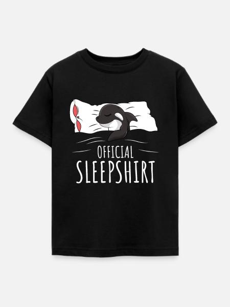 Orca Wal Schlafshirt - Kinder T-Shirt - Schwarz