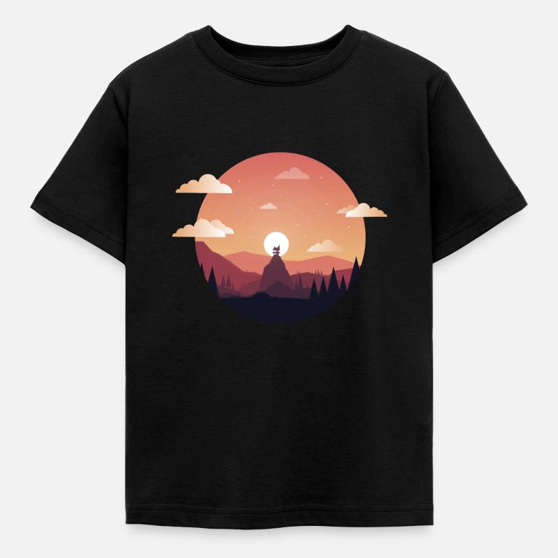 Sunset Comic - Kids' T-Shirt - black