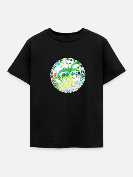 Violinschlüssel - Kinder T-Shirt - Schwarz