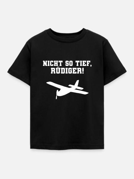 Nicht so tief Rüdiger Rc-Flugzeug - Kinder T-Shirt - Schwarz