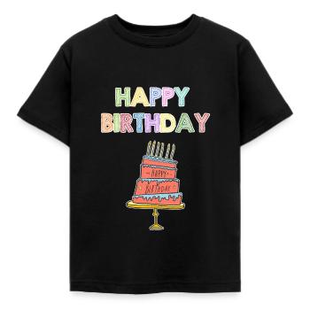 Happy Birthday Shirt Enfants - T-shirt Enfant - noir - Devant - AI Model Kid Female (0cm)