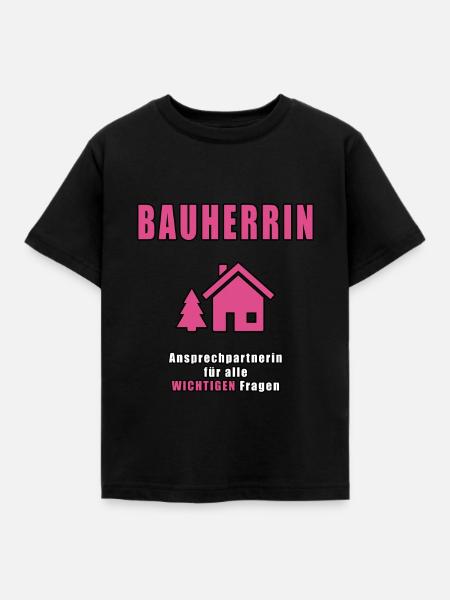 Bauherrin - Kinder T-Shirt - Schwarz