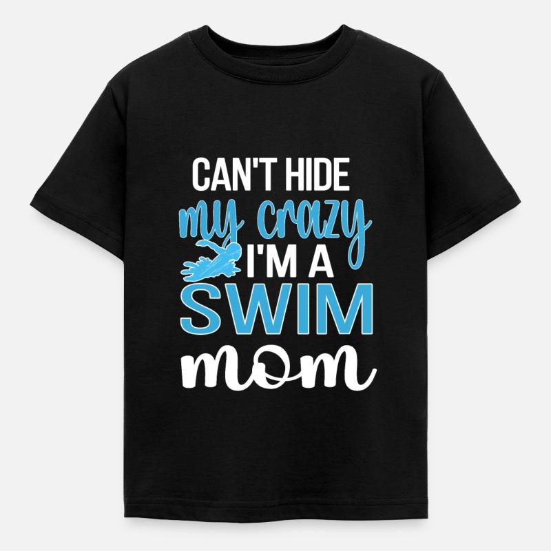 Schwimmmama Mutter Von Schwimmer Schwimm-Mama - Kinder T-Shirt - Schwarz