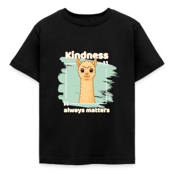 L’amabilité compte – Alpagas moelleux - T-shirt Enfant - noir - Devant - AI Model Kid Female (0cm)