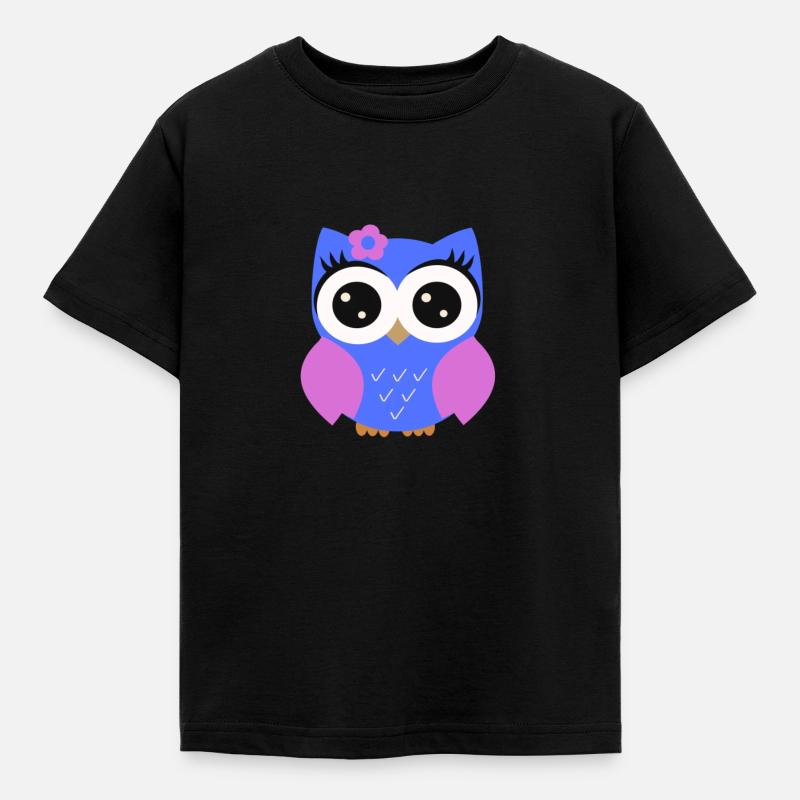 Owl Puple - Kids' T-Shirt - black