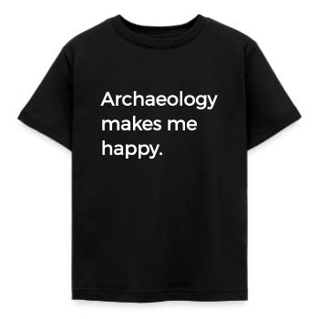 L’archéologie me rend heureux Jeux de mots d’archéologie - T-shirt Enfant - noir - Devant - AI Model Kid Female (0cm)