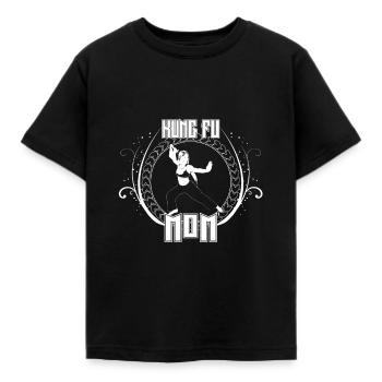 Kung Fu Maman Shaolin Munk Arts Martiaux Mignons - T-shirt Enfant - noir - Devant - AI Model Kid Female (0cm)