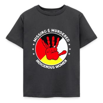 Vermisste Ermordete Indigene Frauen Native America - Kinder T-Shirt - Dunkelgrau - Vorne - AI Model Kid Female (0cm)