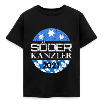 Söder Kanzler 2021 Wahl Bayern Bundeskanzler CSU - Kinder T-Shirt - Schwarz - Vorne - AI Model Kid Female (0cm)