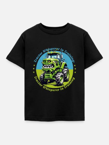 Traktorflüsterer in der Ausbildung - Kinder T-Shirt - Schwarz