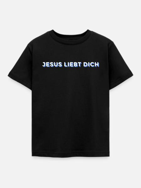 JESUS LIEBT DICH - Kinder T-Shirt - Schwarz