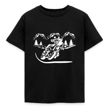 Design Motard T-Shirt Motard - T-shirt Enfant - noir - Devant - AI Model Kid Female (0cm)