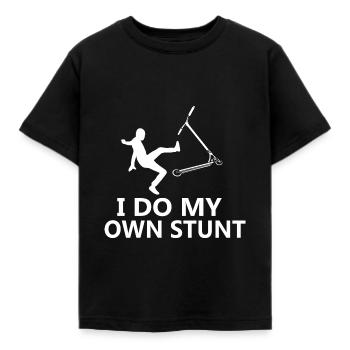 Stunt Scooter Spruch - Kinder T-Shirt - Schwarz - Vorne - AI Model Kid Female (0cm)