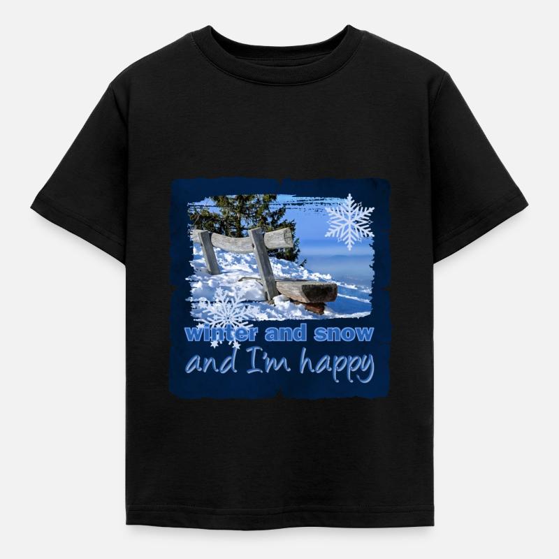 winter 7 - Kinder T-Shirt - Schwarz
